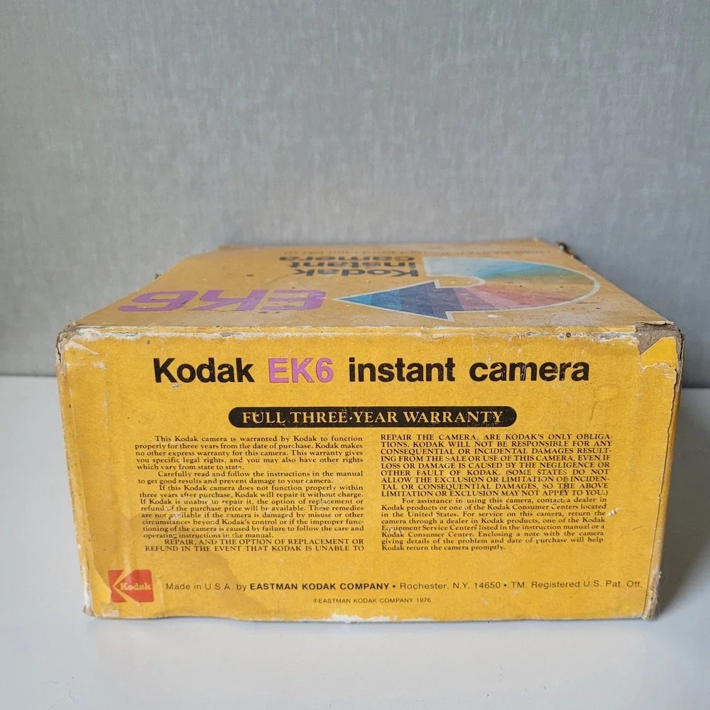 Vintage Kodak EK6 Instant Camera with Original Box Styrofoam Insert Prop Display